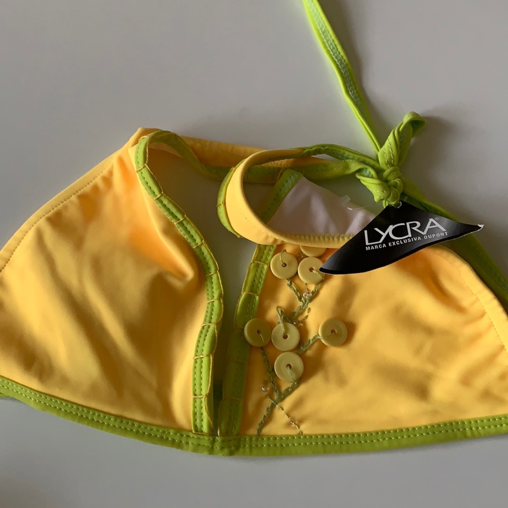 Yellow halter bikini top. Size S